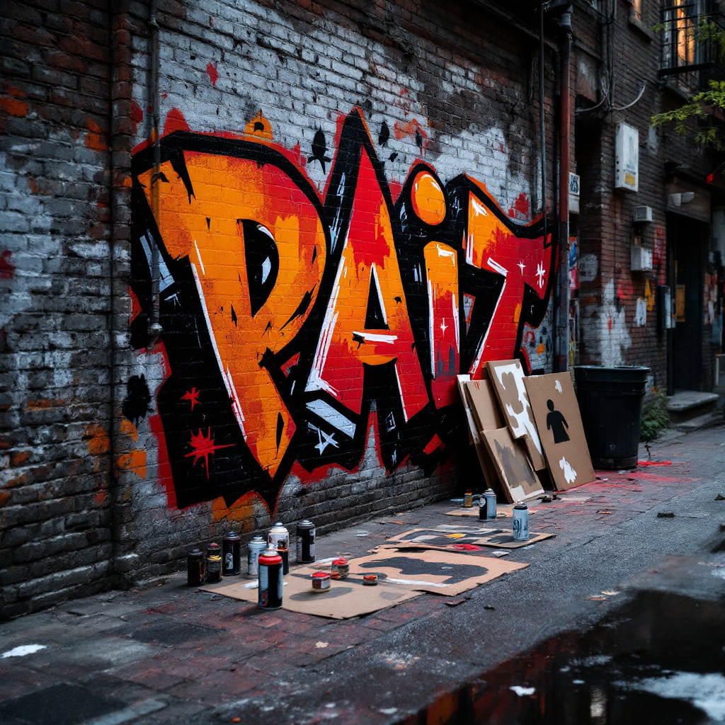 Street-Art-Schablonenkunst an Backsteinwand illustriert die Frage wer ist Banksy wirklich